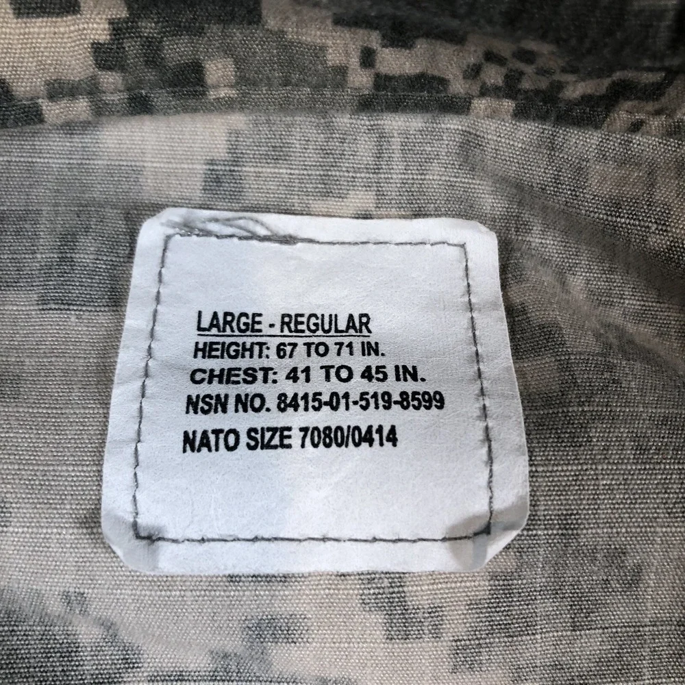 US Army Digital Camo Jacket Mens Large Military Combat Uniform 8415-01-519-8501 - Picture 7 of 16